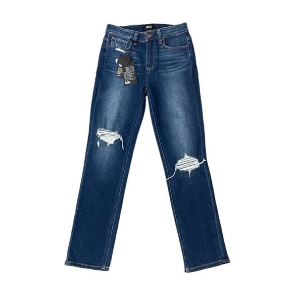 PAIGE JEANS High-Rise Hoxton Slim Hampton Destructed Jean ~NWT~ - Picture 5 of 6
